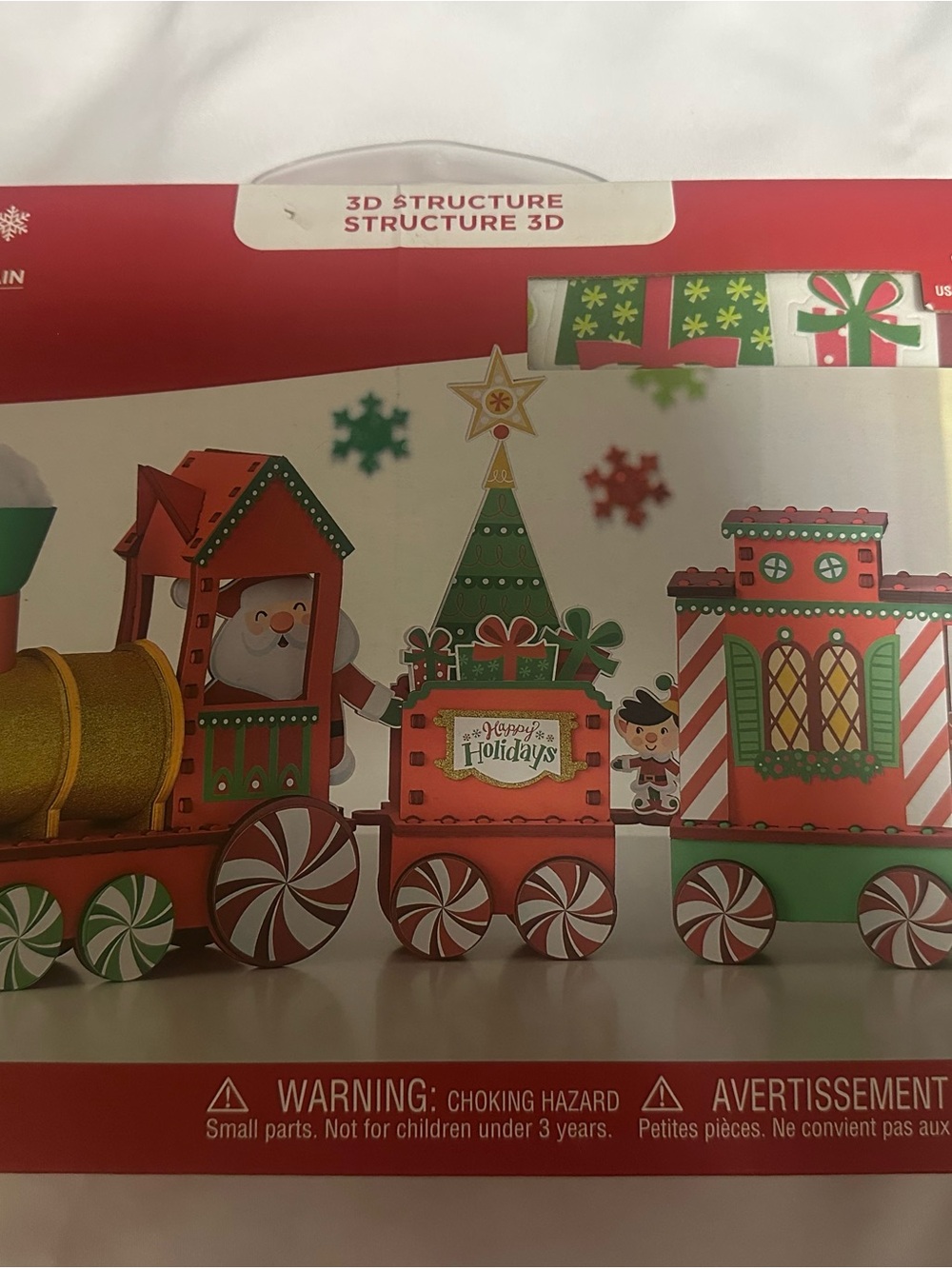 Holiday Train Tabletop Decor - Red & Green Festive Train 106 pcs